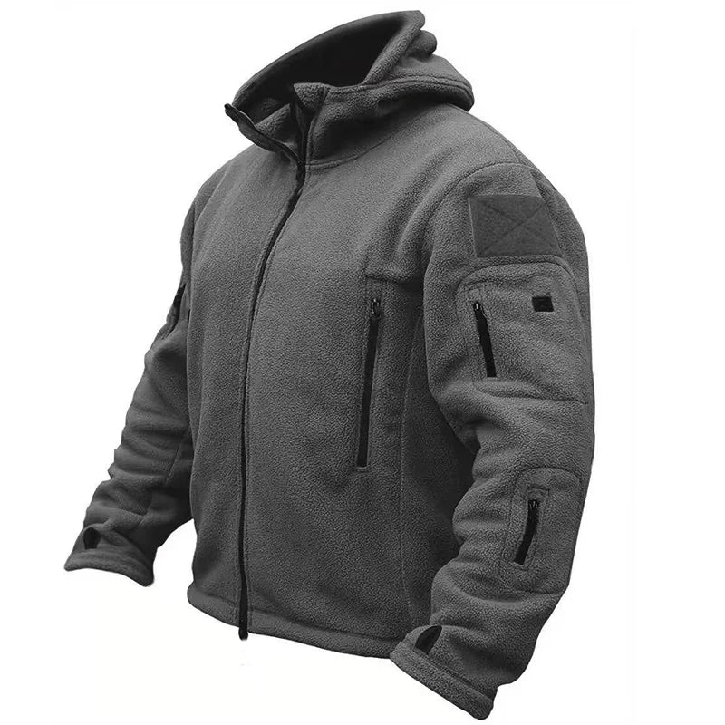 Jaqueta Masculina Tática com Capuz e Forro Fleece - (Promoção de Inverno 2025)