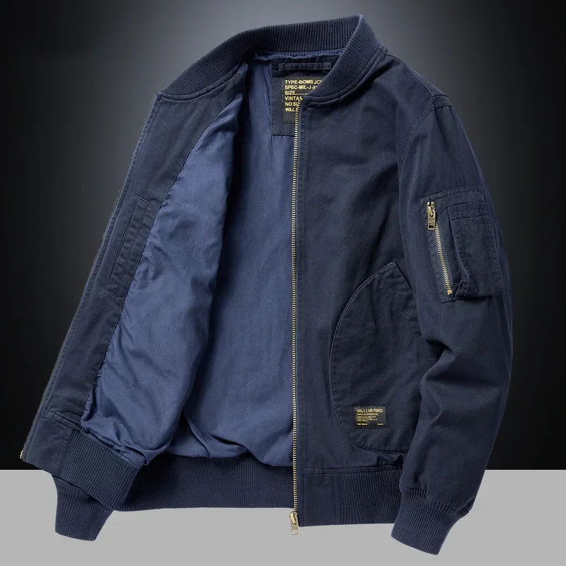 Jaqueta Masculina Estilo College Americana com Forro Grosso Design Bomber – (Promoção de Inverno 2025)