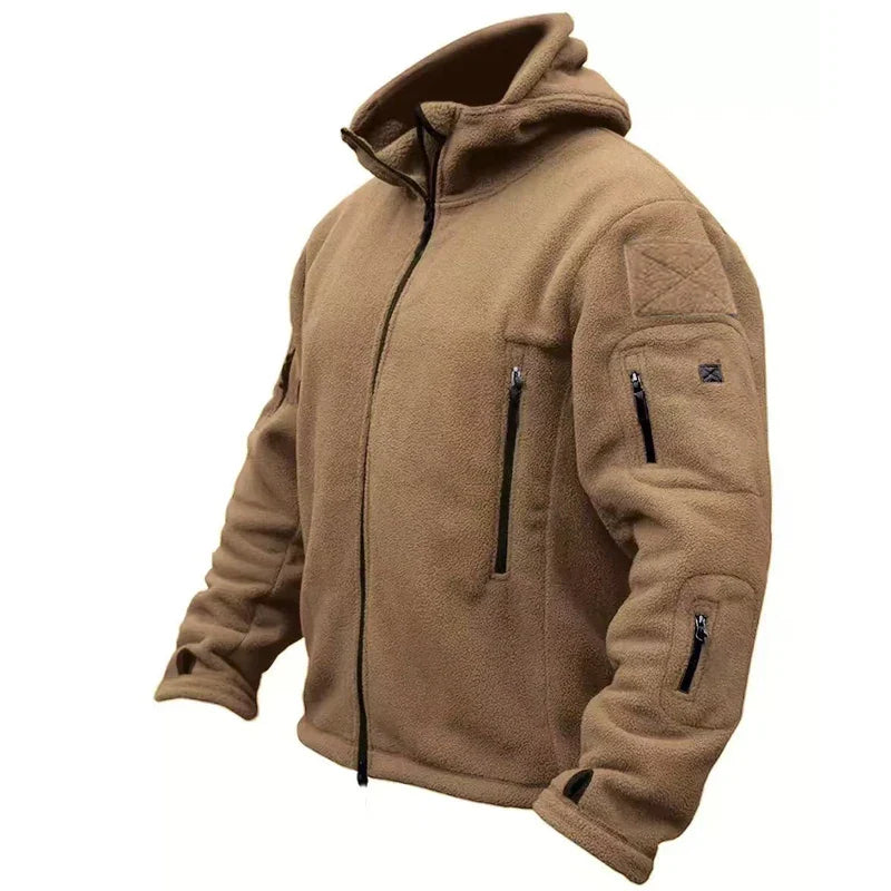 Jaqueta Masculina Tática com Capuz e Forro Fleece - (Promoção de Inverno 2025)