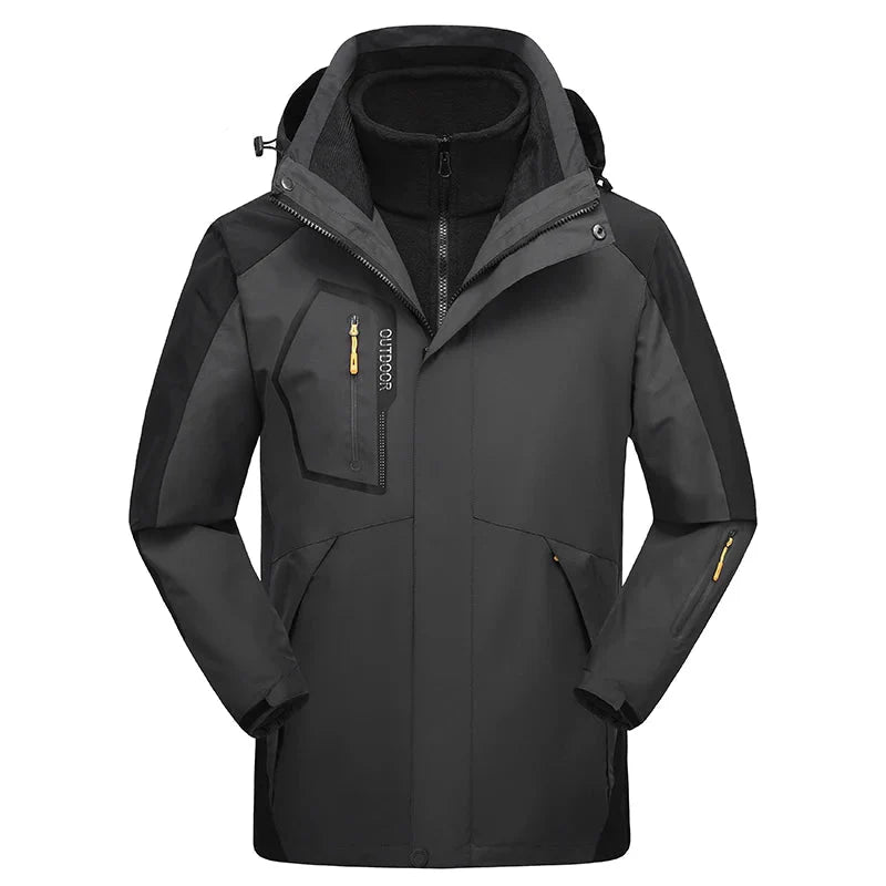 Jaqueta Masculina 3 em 1 com Forro Fleece Impermeável Corta-Vento – (Promoção de Inverno 2025)