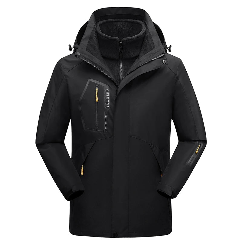 Jaqueta Masculina 3 em 1 com Forro Fleece Impermeável Corta-Vento – (Promoção de Inverno 2025)