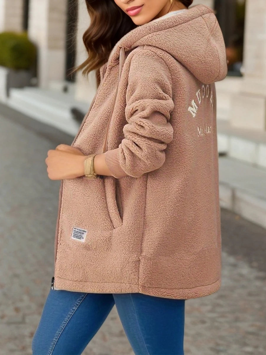 Casaco Blusão Feminino de Lã Acolchoado com Capuz - (Promoção de Inverno 2025)