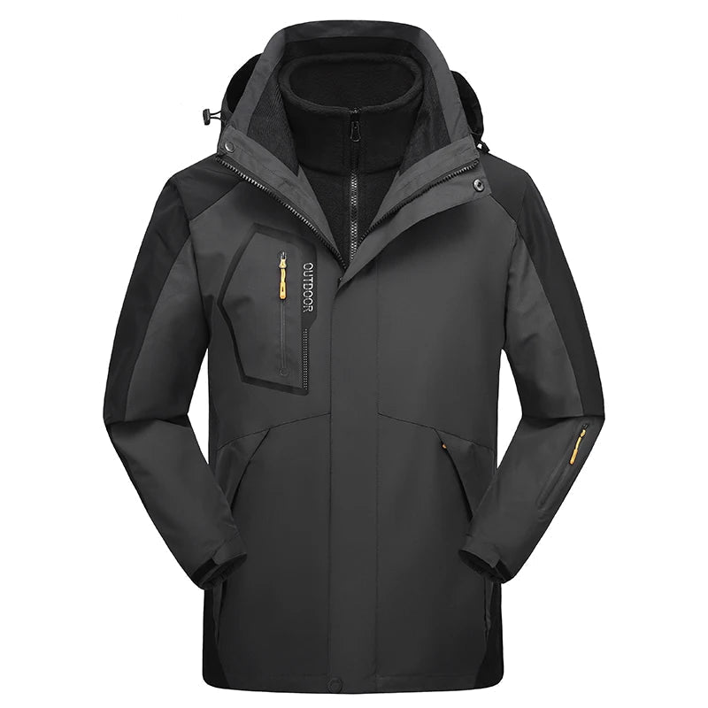 Jaqueta Masculina 3 em 1 com Forro Fleece Impermeável Corta-Vento – (Promoção de Inverno 2025)