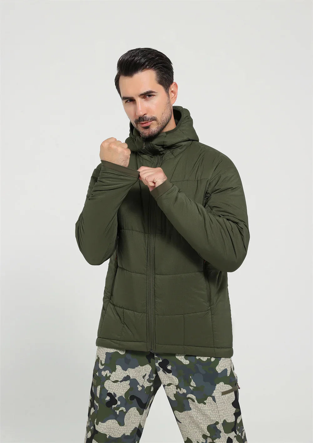 Jaqueta Masculina Térmica de Nylon Ripstop com Estampa Xadrez - (Promoção de Inverno 2025)