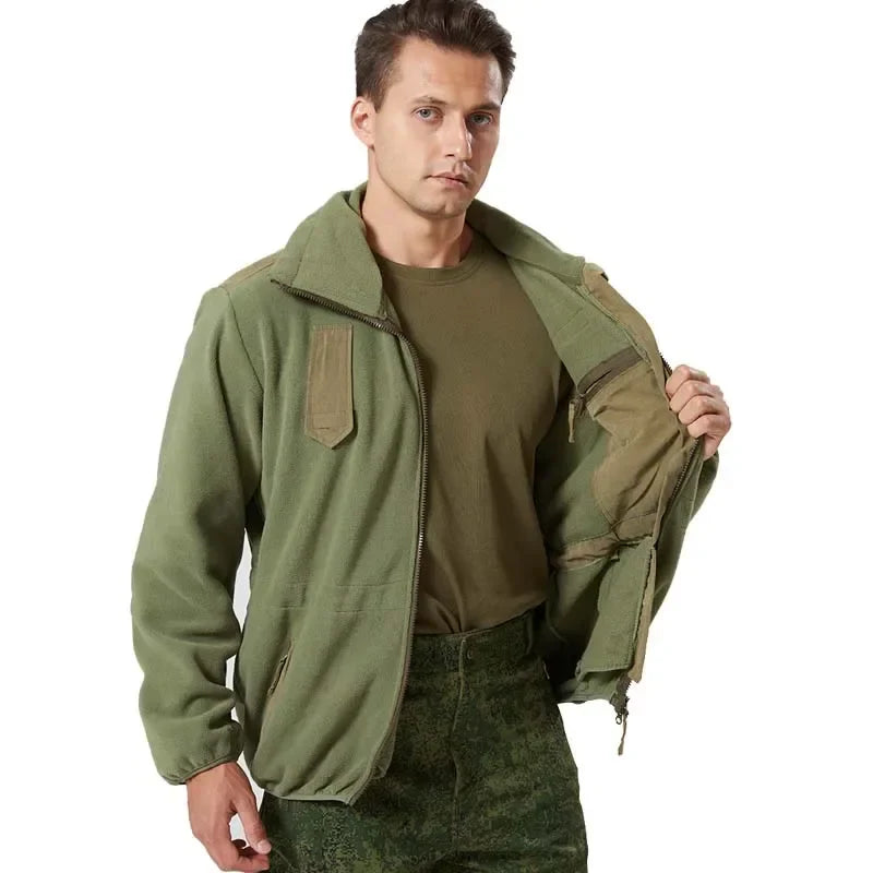 Jaqueta Masculina Tática com Forro Fleece e Zíper Frontal - (Promoção de Inverno 2025)