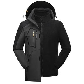 Jaqueta Masculina 3 em 1 com Forro Fleece Impermeável Corta-Vento – (Promoção de Inverno 2025)
