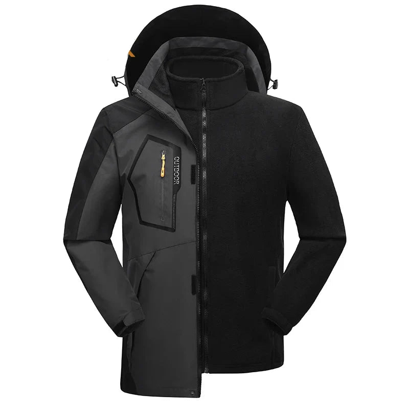 Jaqueta Masculina 3 em 1 com Forro Fleece Impermeável Corta-Vento – (Promoção de Inverno 2025)