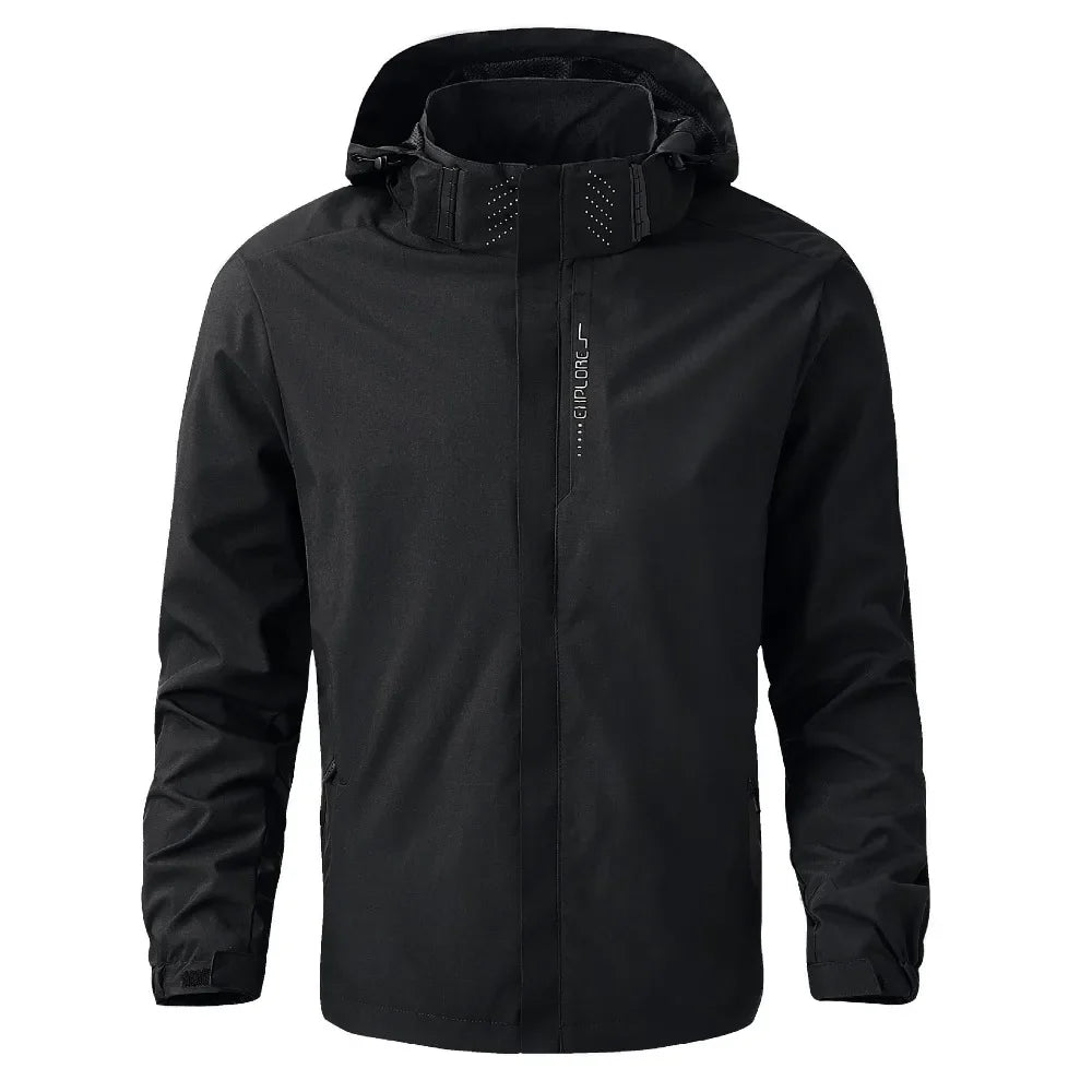 Jaqueta Masculina Impermeável Leve com Capuz para Trilhas e Escaladas - (Promoção de Inverno 2025)