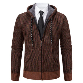 Jaqueta Masculina Cardigan com Gola Dobrável Forro Fleece Estilo Vintage – (Promoção de Inverno 2025)