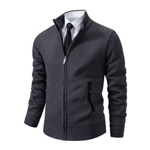 Jaqueta Masculina Cardigan com Gola Dobrável Forro Fleece Estilo Vintage – (Promoção de Inverno 2025)