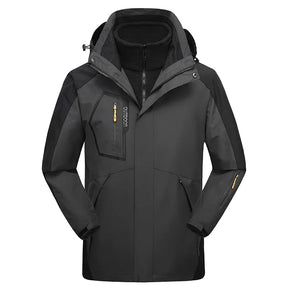 Jaqueta Masculina 3 em 1 com Forro Fleece Impermeável Corta-Vento – (Promoção de Inverno 2025)
