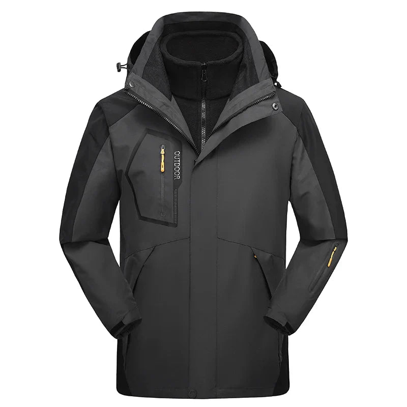 Jaqueta Masculina 3 em 1 com Forro Fleece Impermeável Corta-Vento – (Promoção de Inverno 2025)