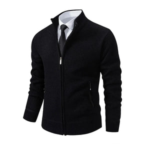 Jaqueta Masculina Cardigan com Gola Dobrável Forro Fleece Estilo Vintage – (Promoção de Inverno 2025)