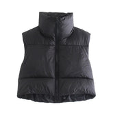 Colete Feminino Acolchoado sem Mangas Gola Alta em Algodão - (Promoção de Inverno 2025)