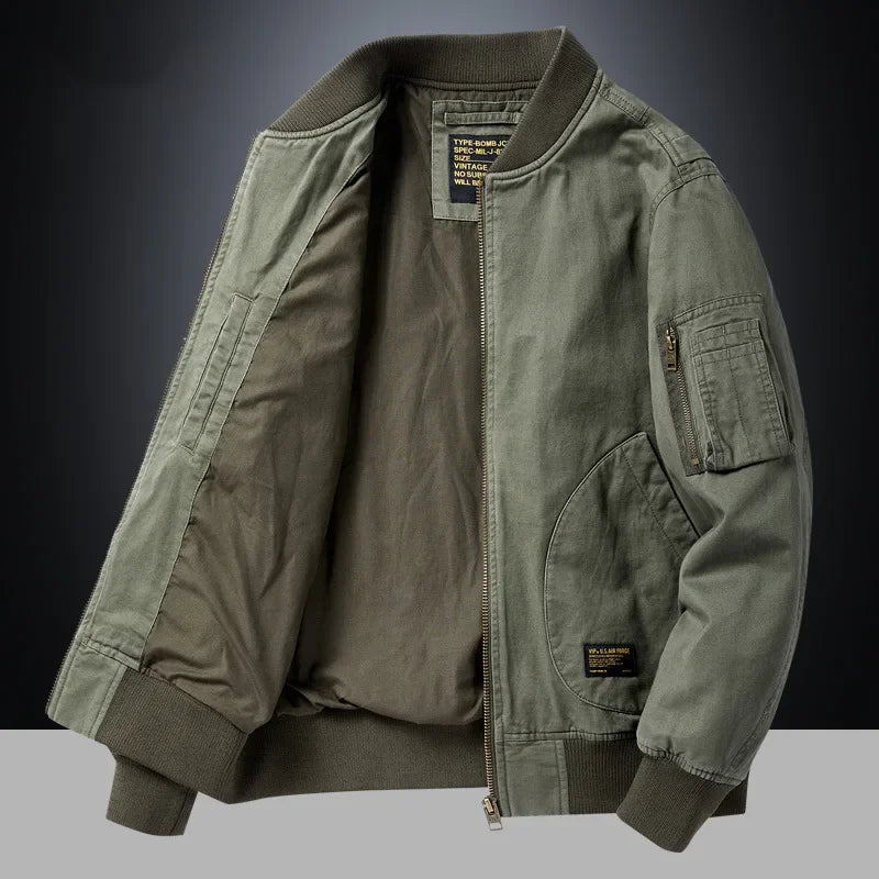 Jaqueta Masculina Estilo College Americana com Forro Grosso Design Bomber – (Promoção de Inverno 2025)
