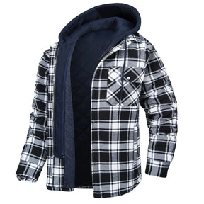 Casaco Masculino Quadriculado Para Inverno com Capuz Forro de Algodão - (Promoção de Inverno 2025)