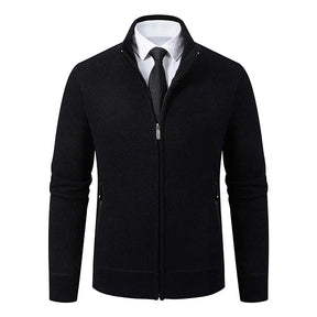 Jaqueta Masculina Cardigan com Gola Dobrável Forro Fleece Estilo Vintage – (Promoção de Inverno 2025)