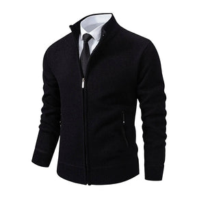 Jaqueta Masculina Cardigan com Gola Dobrável Forro Fleece Estilo Vintage – (Promoção de Inverno 2025)