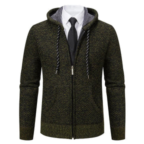 Jaqueta Masculina Cardigan com Gola Dobrável Forro Fleece Estilo Vintage – (Promoção de Inverno 2025)