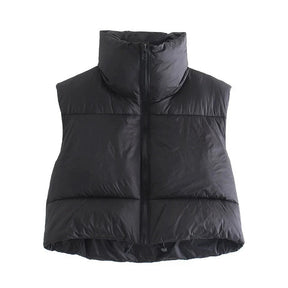 Colete Feminino Acolchoado sem Mangas Gola Alta em Algodão - (Promoção de Inverno 2025)