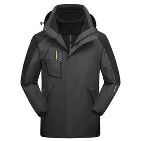 Jaqueta Masculina 3 em 1 com Forro Fleece Impermeável Corta-Vento – (Promoção de Inverno 2025)